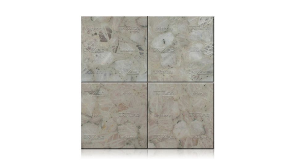 Semiprecious stone tile Quartz White and Black — Плитка из камня