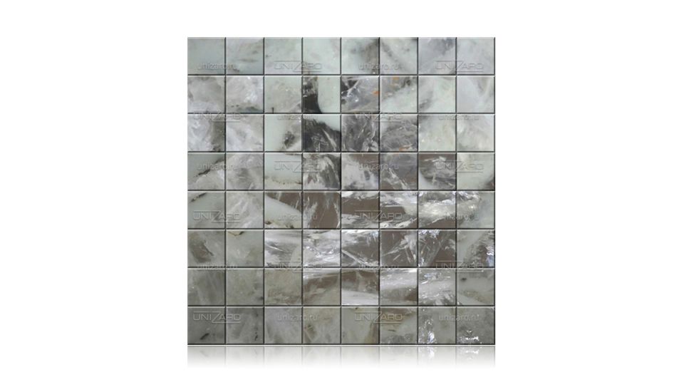 Semiprecious stone mosaic Quartz White and Black — Мозаика из камня