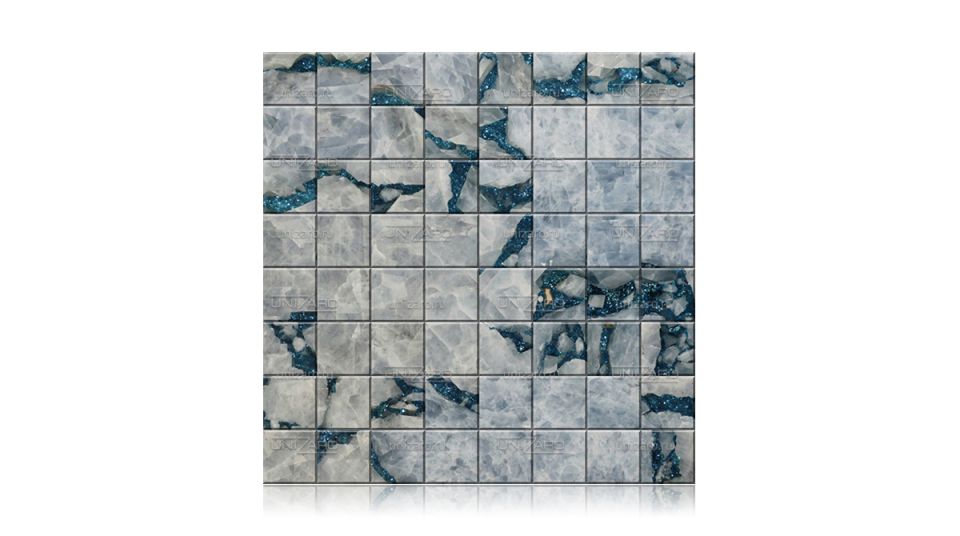 Ice Blue Calcite Precious Glitter — Мозаика из камня
