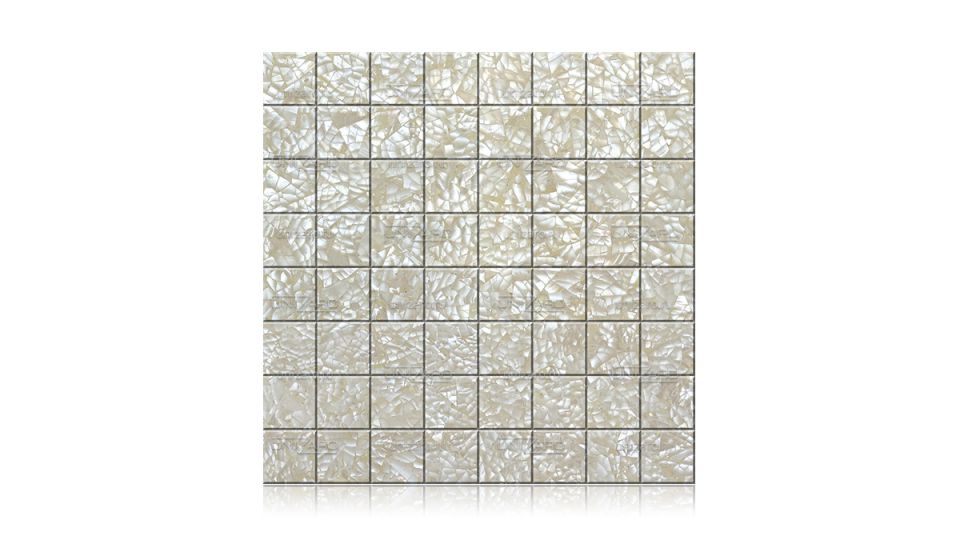 White Mother Of Pearl Snow 3d — Мозаика из камня