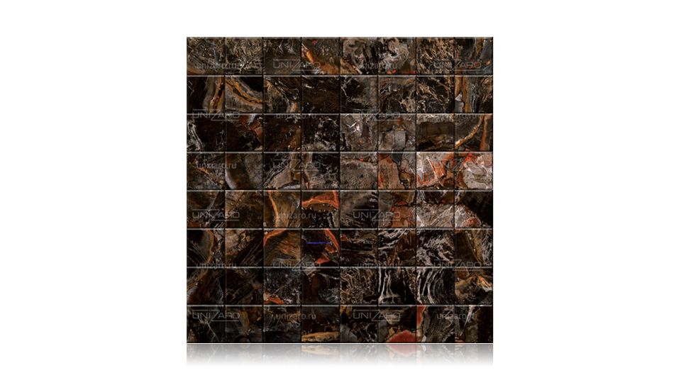 Black Petrified Wood — Мозаика из камня