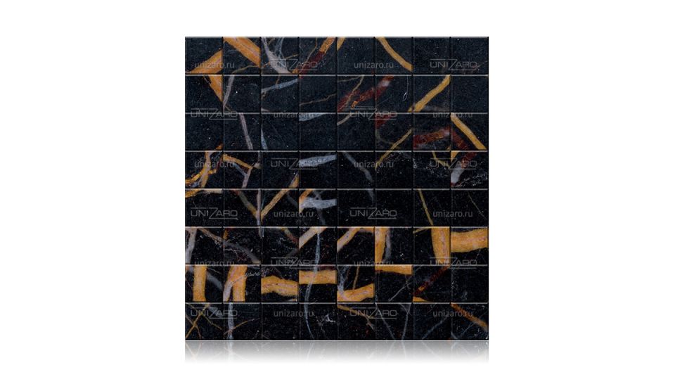 Marble mosaic Black and Gold — Мозаика из камня