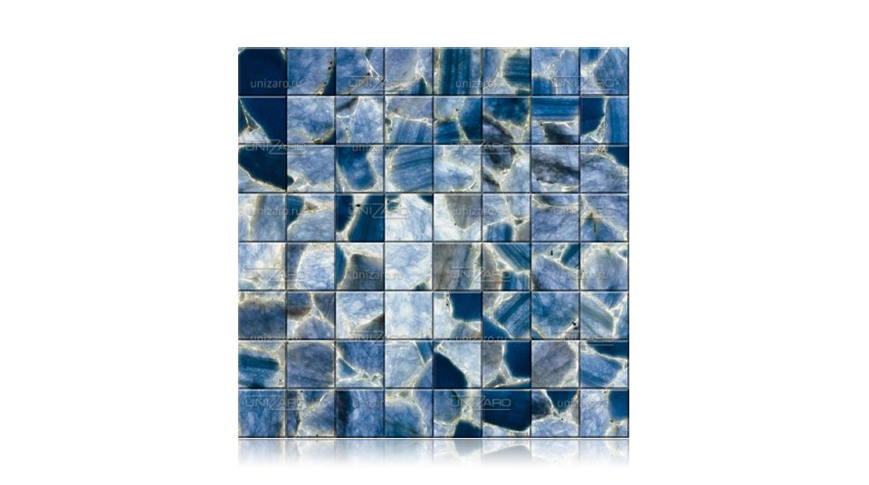 Ice Blue Calcite — Мозаика из камня с подсветкой