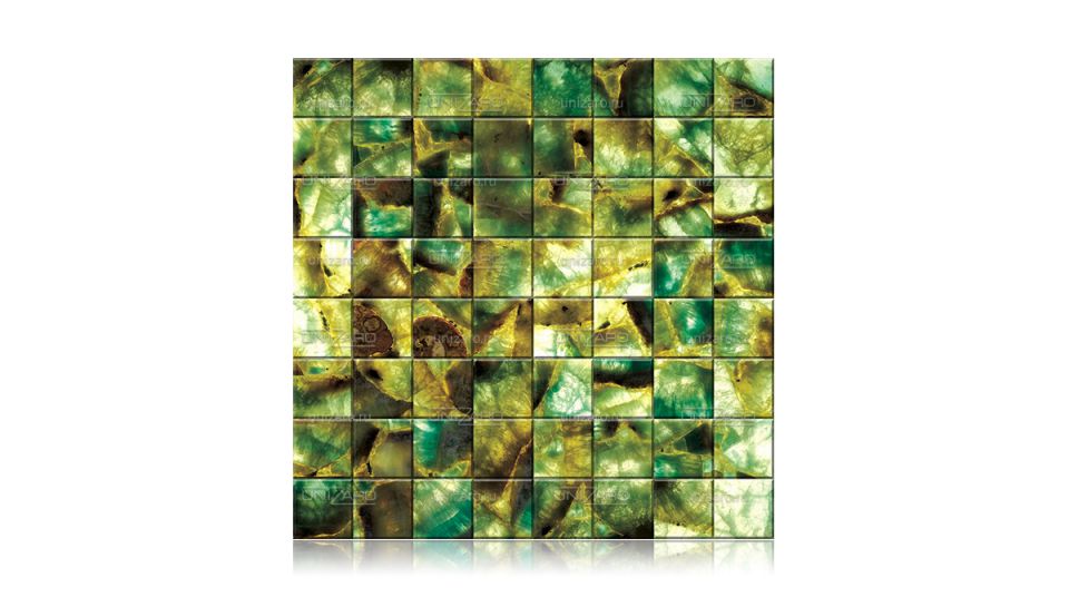 Emerald Fluorite — Мозаика из камня с подсветкой