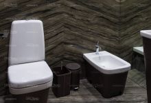 Стены и пол в ванной комнате из мрамора