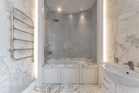 Проект №24 - Отделка ванной комнаты мрамором и мозаикой